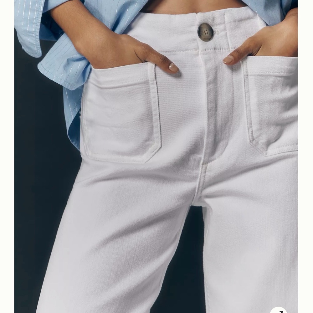 EUC Anthropologie The Colette Crop Wide-Leg Jeans by Maeve White 0/24 - Picture 2 of 9